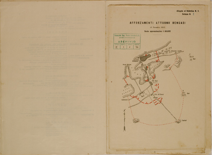 (N:30618) SPEDIZIONE IN TRIPOLITANIA ED IN CIRENAICA - BOLLETTINO N. 5 SCHIZZO 1. (SE004634) Carte e stampe antiche: riproduzione a colori su carta (formato A2)