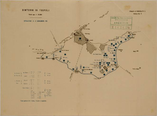 (N:30619) SPEDIZIONE IN TRIPOLITANIA ED IN CIRENAICA - BOLLETTINO N. 5 SCHIZZO 2. (SE004635) Carte e stampe antiche: riproduzione a colori su carta (formato A2)