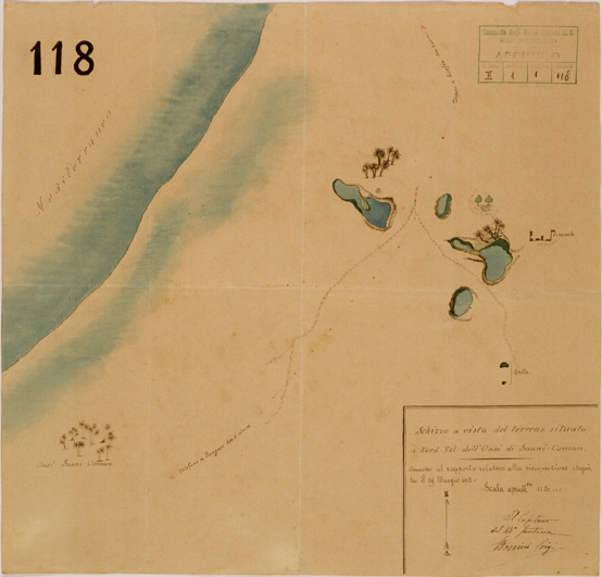 (N:30717) TERRENO A NORD - EST DELL'OASI DI SUANI - OSMAN. (SE004715) Carte e stampe antiche: riproduzione a colori su carta (formato A2)