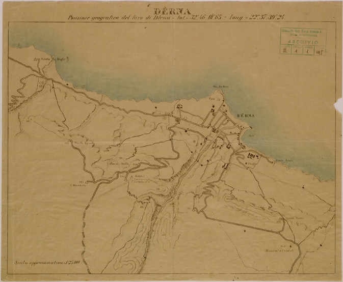 (N:30859) DERNA. (SE004789) Carte e stampe antiche: riproduzione a colori su carta (formato A2)