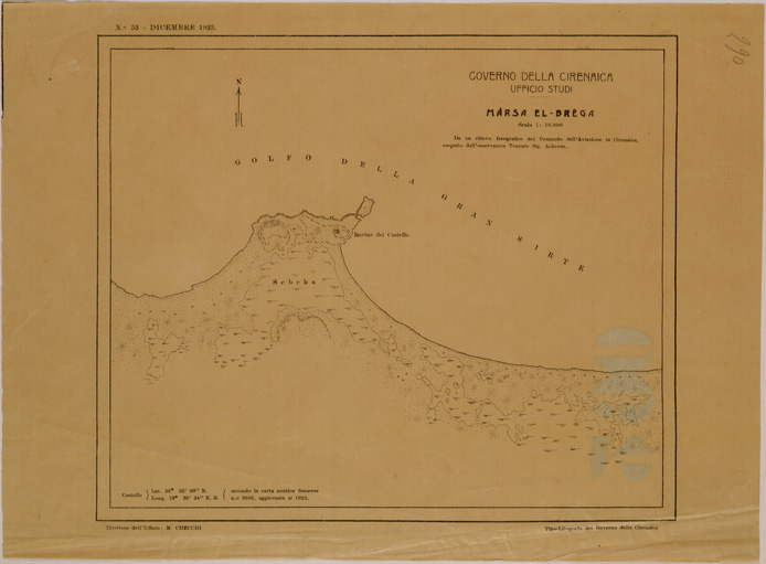 (N:30909) MARSA EL BREGA (SE004896) Carte e stampe antiche: riproduzione a colori su carta (formato A2)