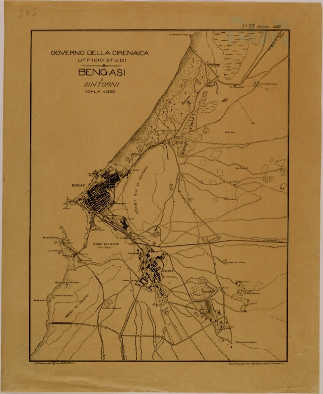 (N:30918) BENGASI E DINTORNI (SE004906) Carte e stampe antiche: riproduzione a colori su carta (formato A2)