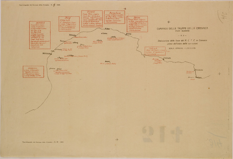 (N:30930) DISLOCAZIONE DELLE FORZE PRIMA DELL INIZIO DELLE OPERAZIONI
 (SE004916) Carte e stampe antiche: riproduzione a colori su carta (formato A2)