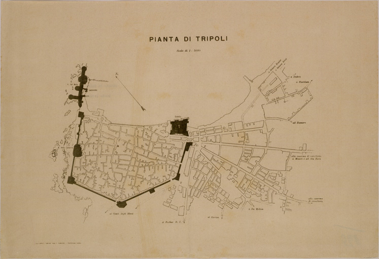 (N:31228) PIANTA DI TRIPOLI (SE005159) Carte e stampe antiche: riproduzione a colori su carta (formato A2)