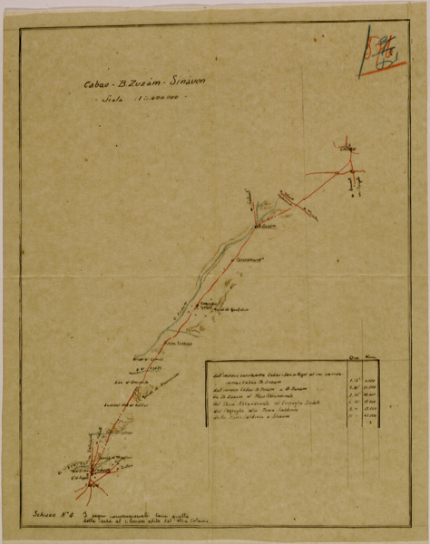 (N:31246) ITINERARI GIADO - NALUT - UAZZEN - CABAO - SINAUEN - GADAMES SCHIZZO N 4 CABAO - B. ZUZAM - SINAUEN (SE005167) Carte e stampe antiche: riproduzione a colori su carta (formato A2)