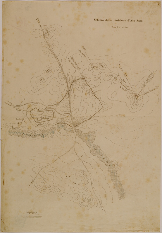 (N:31106) POSIZIONE D'AINZARA. (SE005184) Carte e stampe antiche: riproduzione a colori su carta (formato A2)