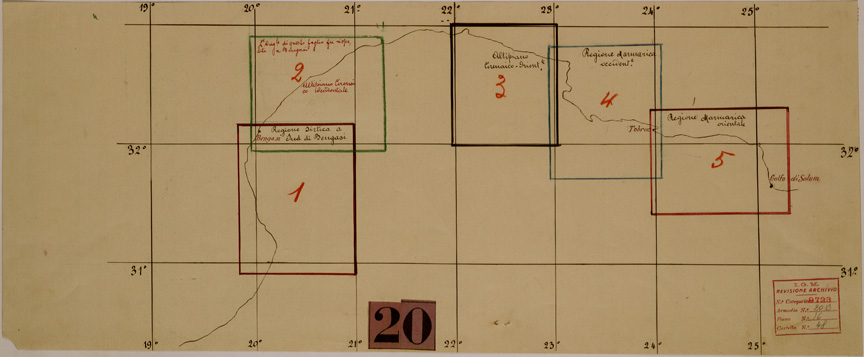 (N:31160) CIRENAICA - QUADRO D'UNIONE. (SE005255) Carte e stampe antiche: riproduzione a colori su carta (formato A2)