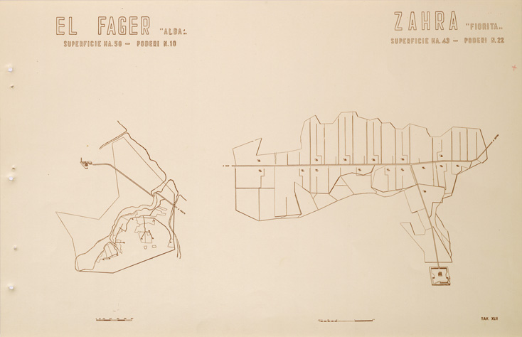 (N:31730) ENTE PER LA COLONIZZAZIONE DELLA LIBIA - TAVOLA XLII - EL FAGER - ZAHRA. (SE005881) Carte e stampe antiche: riproduzione a colori su carta (formato A2)