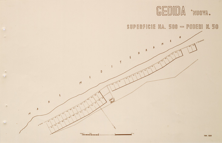 (N:31731) ENTE PER LA COLONIZZAZIONE DELLA LIBIA - TAVOLA XLIII - GEDIDA. (SE005882) Carte e stampe antiche: riproduzione a colori su carta (formato A2)