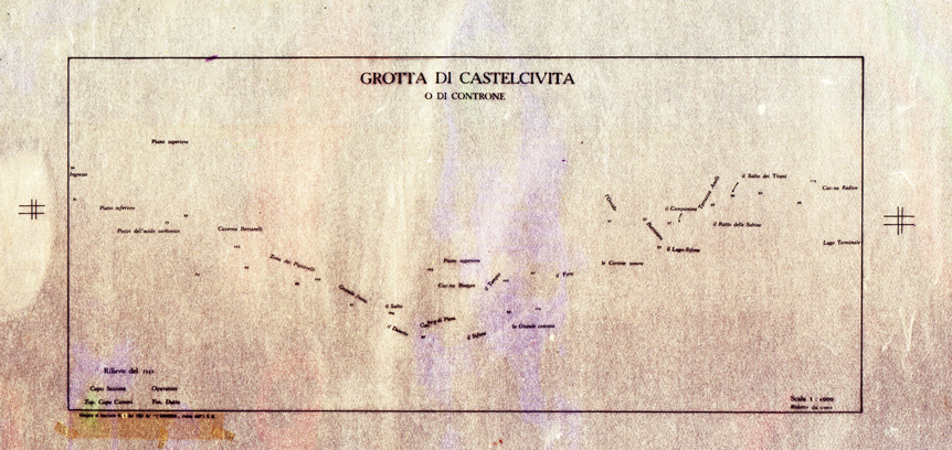 (N:33606) GROTTA DI CASTELCIVITA O DI CONTRONE - TOPONOMASTICA (SE007802) Carte e stampe antiche: riproduzione a colori su carta (formato A2)