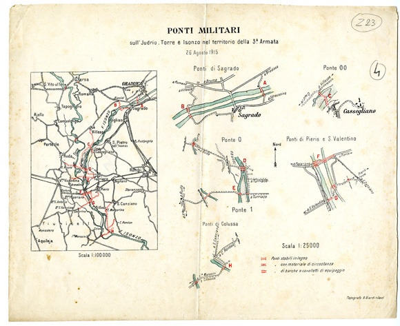 (N:34935) PONTI MILITARI (SE008654) Carte e stampe antiche: riproduzione a colori su carta (formato A2)