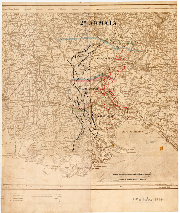 (N:34985) SCHIERAMENTO DELLA II ARMATA (SE008677) Carte e stampe antiche: riproduzione a colori su carta (formato A2)
