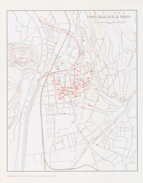 (N:35471) EDIZIONE ARCHEOLOGICA DELLA CARTA D'ITALIA FOGLIO 021 PIANTA DELLA CITTA' DI TRENTO (SE008724) Carte e stampe antiche: riproduzione a colori su carta (formato A2)