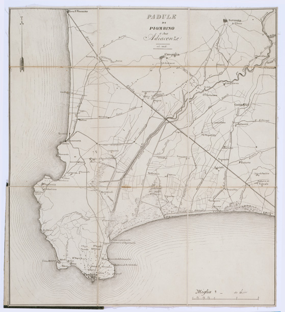 (N:13074) PADULE DI PIOMBINO E SUE ADIACENZE NEL 1846 (B0000130) Carte e stampe antiche: riproduzione a colori su carta (formato A2)