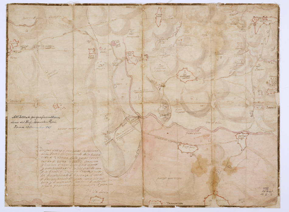 (N:15821) SCHIZZO TOPOGRAFICO DELLA TOSCANA CENTRALE (B0000143) Carte e stampe antiche: riproduzione a colori su carta (formato A2)