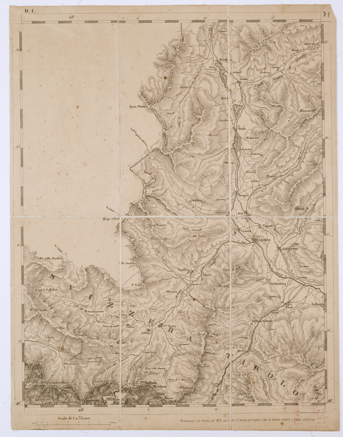 (N:7709) CARTA TOPOGRAFICA DELLA LOMBARDIA, DEL VENETO E DELL'ITALIA CENTRALE - Tavola D1 (B0000281) Carte e stampe antiche: riproduzione a colori su carta (formato A2)