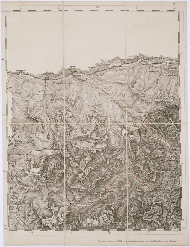 (N:7734) CARTA TOPOGRAFICA DELLA LOMBARDIA, DEL VENETO E DELL'ITALIA CENTRALE - Tavola F1 (B0000327) Carte e stampe antiche: riproduzione a colori su carta (formato A2)