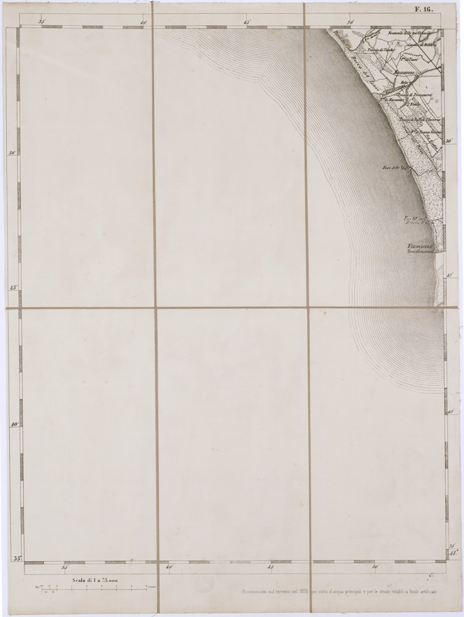 (N:7741) CARTA TOPOGRAFICA DELLA LOMBARDIA, DEL VENETO E DELL'ITALIA CENTRALE - Tavola F16 (B0000343) Carte e stampe antiche: riproduzione a colori su carta (formato A2)