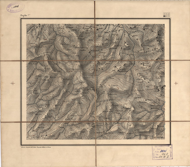 (N:1533) CARTA TOPOGRAFICA DEI DINTORNI DI FIRENZE IN 9 FOGLI - Foglio 7 (B0000693) Carte e stampe antiche: riproduzione a colori su carta (formato A2)