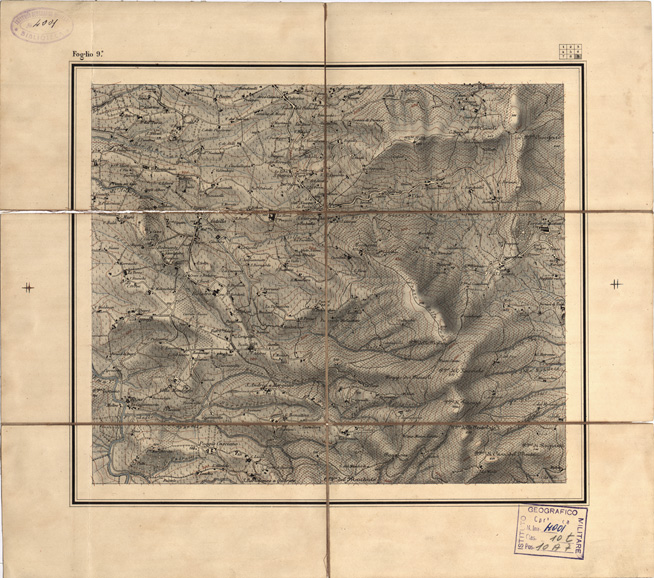 (N:1535) CARTA TOPOGRAFICA DEI DINTORNI DI FIRENZE IN 9 FOGLI - Foglio 9 (B0000695) Carte e stampe antiche: riproduzione a colori su carta (formato A2)