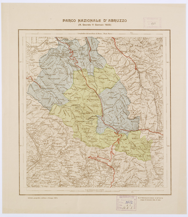 (N:13124) PARCO NAZIONALE D'ABRUZZO... (B0001246) Carte e stampe antiche: riproduzione a colori su carta (formato A2)