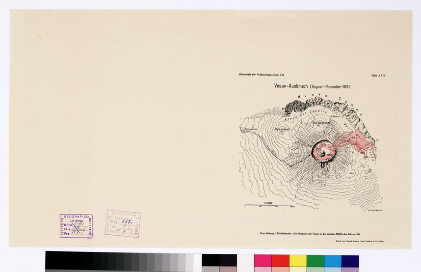 (N:11128) KARTENSKIZZE DER VESUV 3-6 JUNI 1931 - FOGLIO 2 (B0002037) Carte e stampe antiche: riproduzione a colori su carta (formato A2)