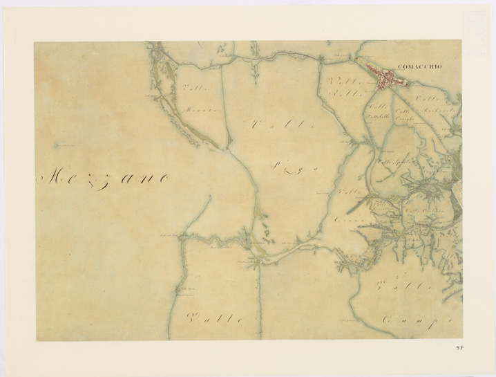 (N:15763) UNA CARTA DEL FERRARESE DEL 1814 - Tavola 5 F (B0002349) Carte e stampe antiche: riproduzione a colori su carta (formato A2)