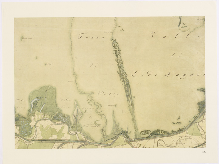 (N:15756) UNA CARTA DEL FERRARESE DEL 1814 - Tavola 5 G (B0002354) Carte e stampe antiche: riproduzione a colori su carta (formato A2)