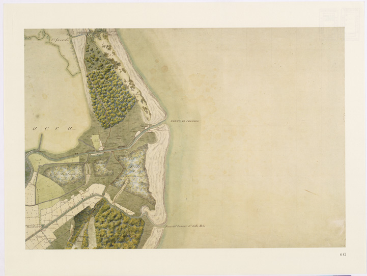 (N:15624) UNA CARTA DEL FERRARESE DEL 1814 - Tavola 6 G (B0002355) Carte e stampe antiche: riproduzione a colori su carta (formato A2)