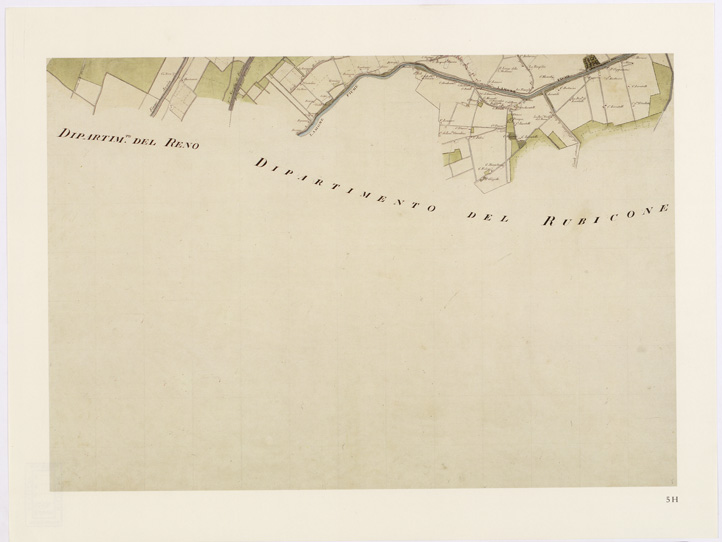 (N:15666) UNA CARTA DEL FERRARESE DEL 1814 - Tavola 5 H (B0002356) Carte e stampe antiche: riproduzione a colori su carta (formato A2)