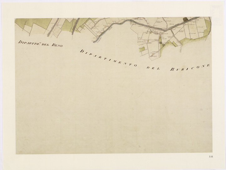 (N:17985) UNA CARTA DEL FERRARESE DEL 1814 -Tavola 40 -Tavola 5 H (COPIA)
 (B0002357) Carte e stampe antiche: riproduzione a colori su carta (formato A2)