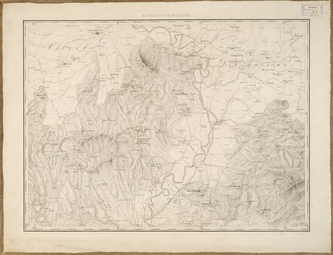 (N:8201) CARTA TOPOGRAFICA DI ROMA E COMARCA DISEGNATA... - Civita-Castellana (B0002549) Carte e stampe antiche: riproduzione a colori su carta (formato A2)