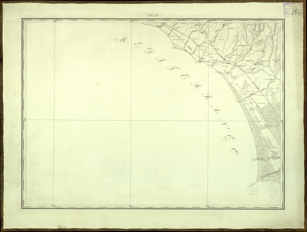 (N:8204) CARTA TOPOGRAFICA DI ROMA E COMARCA DISEGNATA... - Palo (B0002552) Carte e stampe antiche: riproduzione a colori su carta (formato A2)