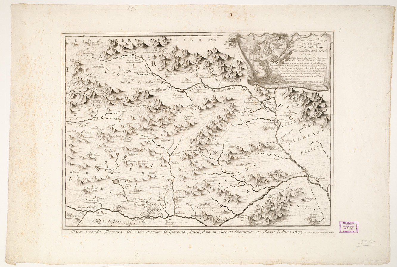 (N:10598) IL LAZIO CON LE SUE PIU' COSPIQUE STRADE... - Il Lazio con le sue pi cospicue strade... - Foglio 2 (B0002703) Carte e stampe antiche: riproduzione a colori su carta (formato A2)