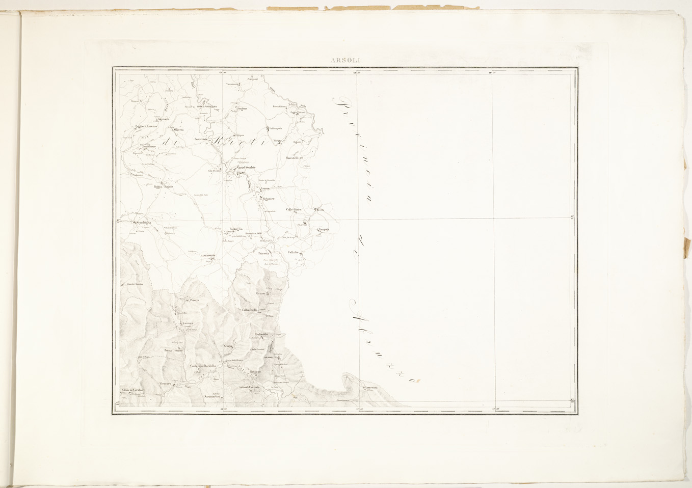 (N:8208) CARTA TOPOGRAFICA DI ROMA E COMARCA... - Arsoli (B0002797) Carte e stampe antiche: riproduzione a colori su carta (formato A2)