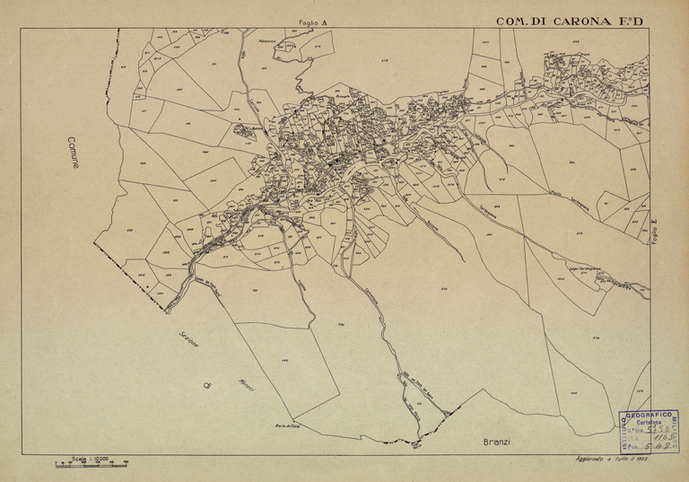 (N:12168) MAPPE CATASTALI D'ITALIA - PROVINCIA DI BERGAMO - Foglio D - COMUNE DI CARONA (B0003464) Carte e stampe antiche: riproduzione a colori su carta (formato A2)