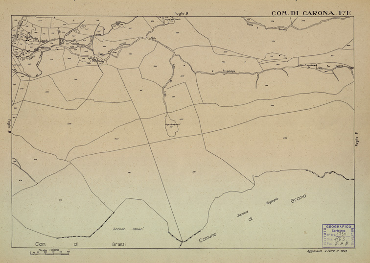 (N:12169) MAPPE CATASTALI D'ITALIA - PROVINCIA DI BERGAMO - Foglio E - COMUNE DI CARONA (B0003465) Carte e stampe antiche: riproduzione a colori su carta (formato A2)