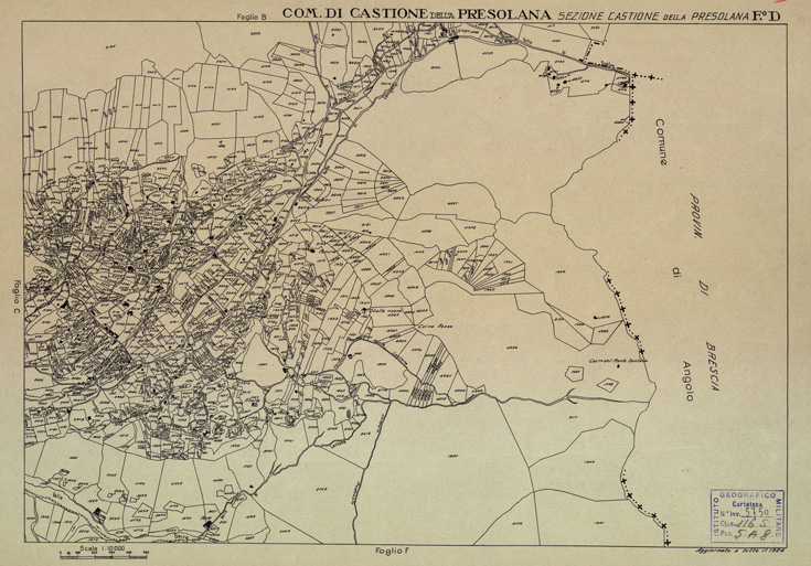 (N:12173) MAPPE CATASTALI D'ITALIA - PROVINCIA DI BERGAMO - Foglio D- COMUNE DI CASTIONE DELLA PRESOLANA Sez. CASTIONE DELLA PRESOLANA (B0003469) Carte e stampe antiche: riproduzione a colori su carta (formato A2)