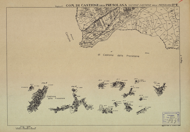 (N:12174) MAPPE CATASTALI D'ITALIA - PROVINCIA DI BERGAMO - Foglio E- COMUNE DI CASTIONE DELLA PRESOLANA Sez. CASTIONE DELLA PRESOLANA (B0003470) Carte e stampe antiche: riproduzione a colori su carta (formato A2)