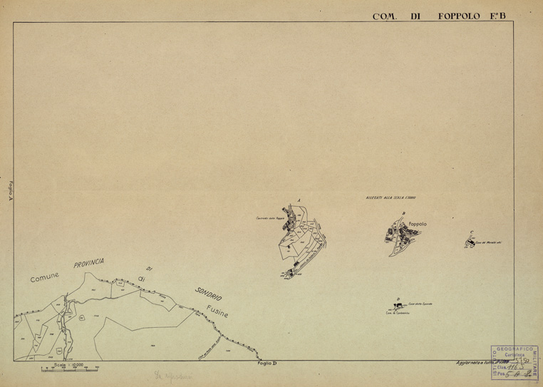 (N:12193) MAPPE CATASTALI D'ITALIA - PROVINCIA DI BERGAMO - Foglio B - COMUNE DI FOPPOLO (B0003491) Carte e stampe antiche: riproduzione a colori su carta (formato A2)