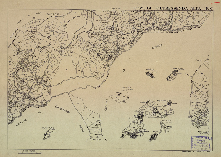 (N:12203) MAPPE CATASTALI D'ITALIA - PROVINCIA DI BERGAMO - Foglio C - COMUNE DI OLTRESSENDA ALTA (B0003502) Carte e stampe antiche: riproduzione a colori su carta (formato A2)
