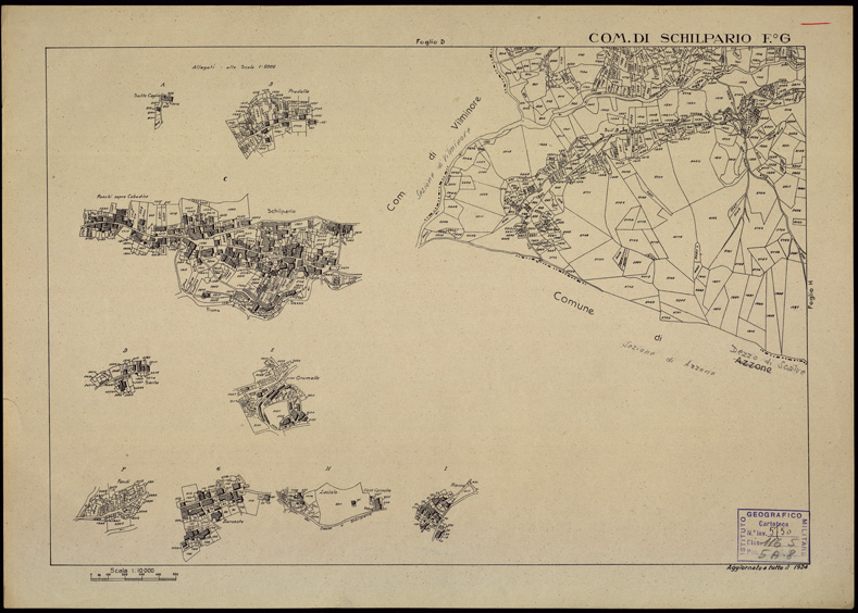 (N:12217) MAPPE CATASTALI D'ITALIA - PROVINCIA DI BERGAMO - Foglio G - COMUNE DI SCHILPARIO (B0003516) Carte e stampe antiche: riproduzione a colori su carta (formato A2)