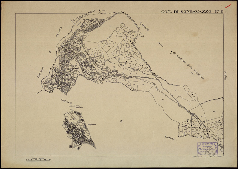 (N:12220) MAPPE CATASTALI D'ITALIA - PROVINCIA DI BERGAMO - Foglio B - COMUNE DI SONGAVAZZO (B0003519) Carte e stampe antiche: riproduzione a colori su carta (formato A2)