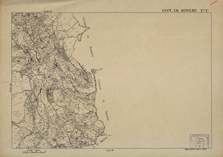 (N:12224) MAPPE CATASTALI D'ITALIA - PROVINCIA DI BERGAMO - Foglio C - COMUNE DI SOVERE (B0003523) Carte e stampe antiche: riproduzione a colori su carta (formato A2)