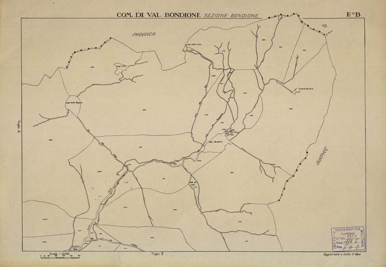 (N:12226) MAPPE CATASTALI D'ITALIA - PROVINCIA DI BERGAMO - Foglio B - COMUNE DI VAL BONDIONE Sez. BONDIONE (B0003525) Carte e stampe antiche: riproduzione a colori su carta (formato A2)