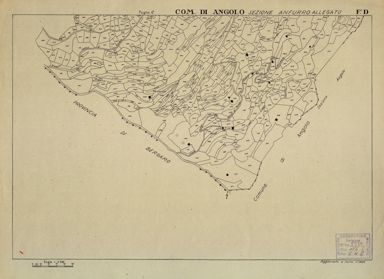 (N:12242) MAPPE CATASTALI D'ITALIA - PROVINCIA DI BRESCIA - Foglio D - COMUNE DI ANGOLO Sezione di ANFURRO (B0003538) Carte e stampe antiche: riproduzione a colori su carta (formato A2)