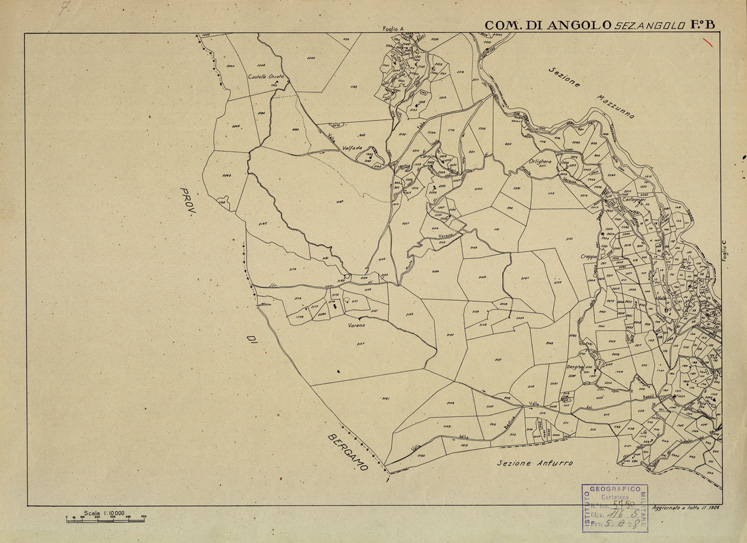 (N:12244) MAPPE CATASTALI D'ITALIA - PROVINCIA DI BRESCIA - Foglio B - COMUNE DI ANGOLO Sezione di ANGOLO (B0003540) Carte e stampe antiche: riproduzione a colori su carta (formato A2)