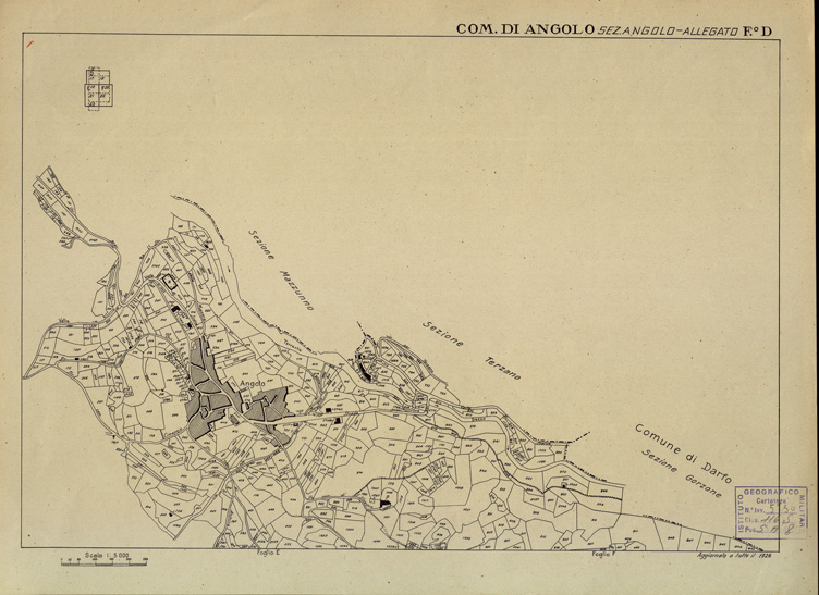 (N:12246) MAPPE CATASTALI D'ITALIA - PROVINCIA DI BRESCIA - Foglio D - COMUNE DI ANGOLO Sezione di ANGOLO (B0003542) Carte e stampe antiche: riproduzione a colori su carta (formato A2)