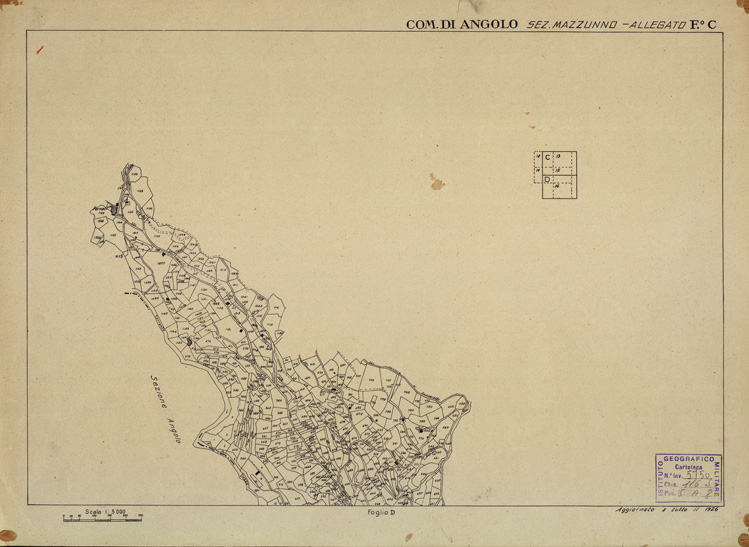 (N:12251) MAPPE CATASTALI D'ITALIA - PROVINCIA DI BRESCIA - Foglio C - COMUNE DI ANGOLO Sezione di MAZZUNNO (B0003547) Carte e stampe antiche: riproduzione a colori su carta (formato A2)