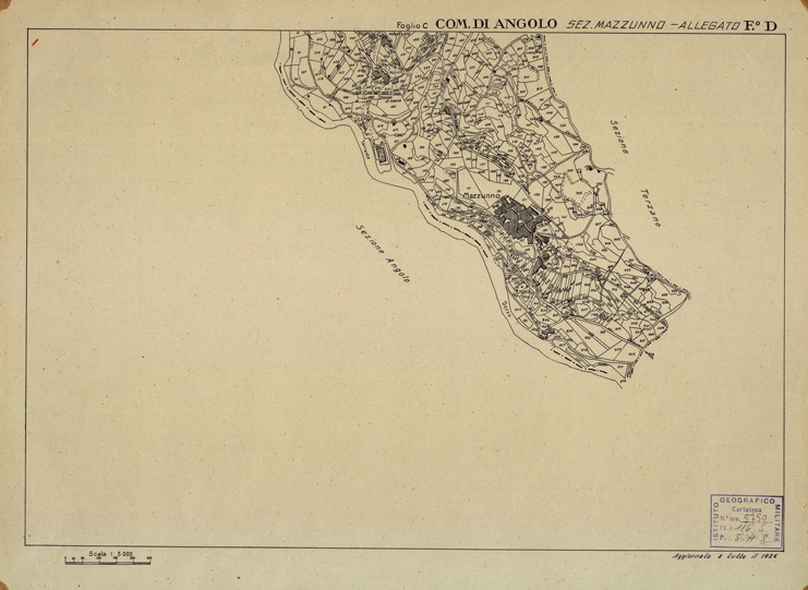 (N:12252) MAPPE CATASTALI D'ITALIA - PROVINCIA DI BRESCIA - Foglio D - COMUNE DI ANGOLO Sezione di MAZZUNNO (B0003548) Carte e stampe antiche: riproduzione a colori su carta (formato A2)